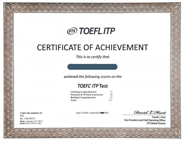 Bằng TOEFL ITP là gì?